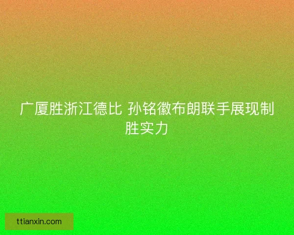 广厦胜浙江德比 孙铭徽布朗联手展现制胜实力