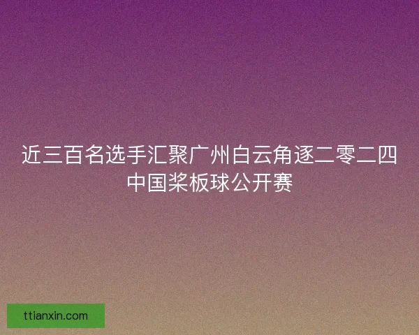 近三百名选手汇聚广州白云角逐二零二四中国桨板球公开赛
