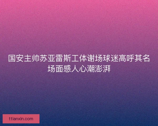 国安主帅苏亚雷斯工体谢场球迷高呼其名场面感人心潮澎湃